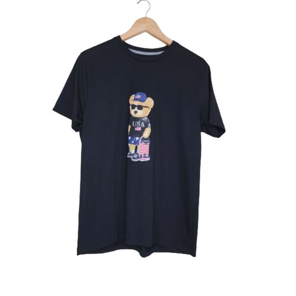Denim & Flower Other - DENIM & FLOWER Ricky Singh Patriotic Teddy Bear Black T-shirt - XL